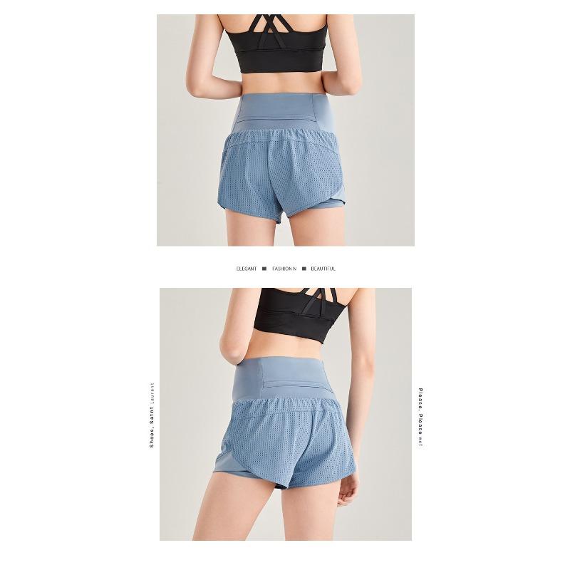 Летние поддельные спортивные шорты женские свободные быстросохнущие штаны для бега и фитнеса противоскользящие штаны для йоги с высокой талией