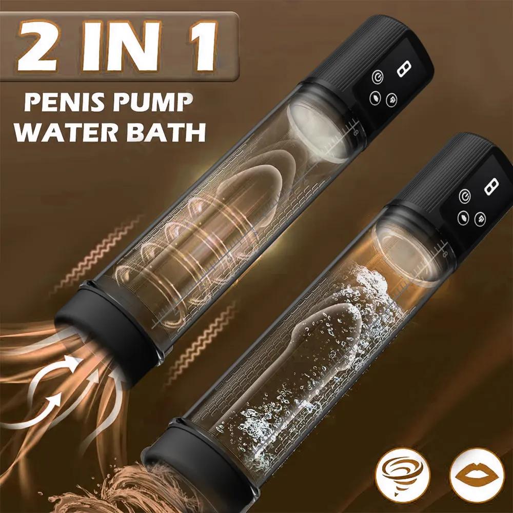 Automatic Male Masturbator Penis Vacuum Pump 9 Suction Vibrator Enlargement Delay Trainer Sex Toy for Men