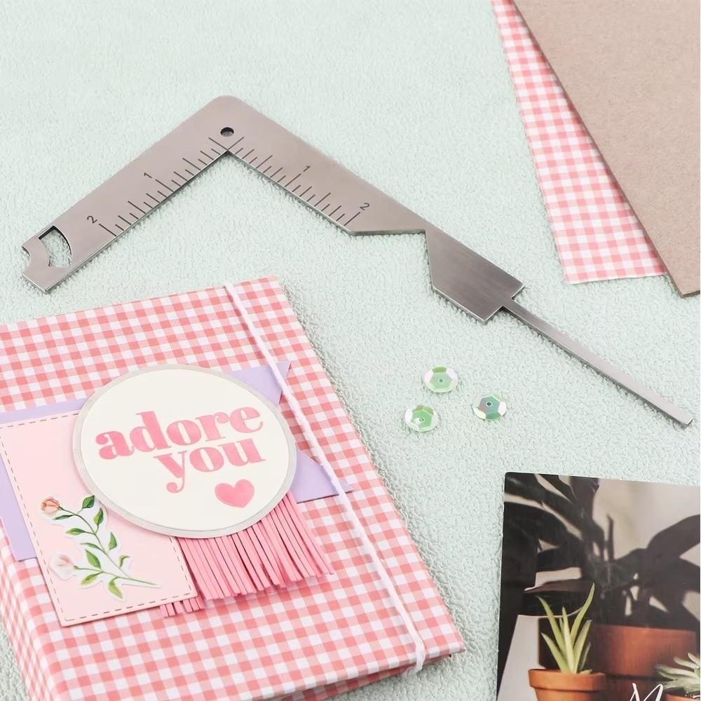 Multi-Function Book Cover Positioning Ruler 5-in-1 Gauge Ruler Durable Book Cover Guide