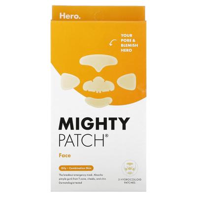 Mighty Patch® Face, Для жирной, комбинированной кожи, Гидроколлоидный патч 5 шт.