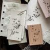 Flower Butterfly Leaves Rubber Craft Stamps Wooden Journal Stationery Children Stamp  for Scrapbook