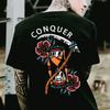 Punk Rock Skull Tshirt Fashion Tough Guy T Shirt Harajuku Heavy Metal Rock Tops Men Summer Street Hip-Hop Tee Ropa Hombre
