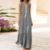 Женское летнее повседневное длинное платье без рукавов с v-образным вырезом и геометрическим принтом кафтан-майка