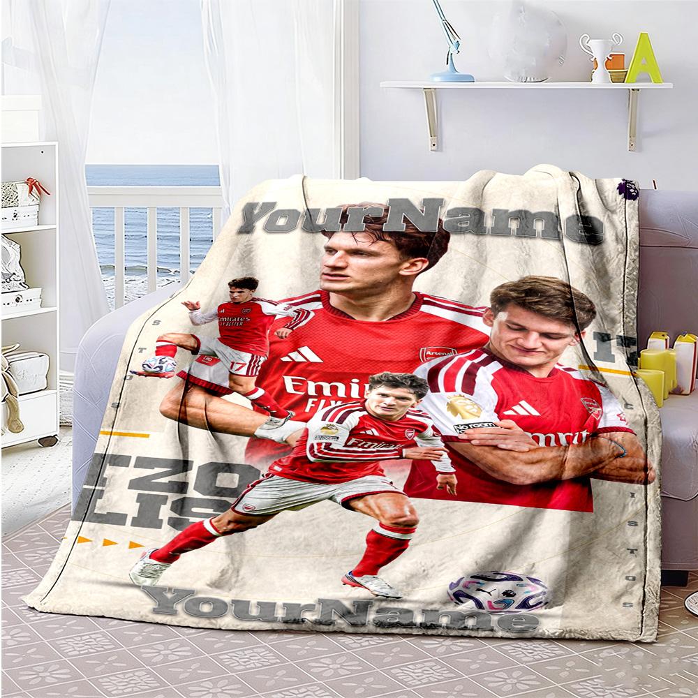 Arsenal Customize Your Name Blanket Cozy Customizable Blanket Warmthful Decor Perfect for Sofa Office Chair Living Room Chair Four Seasons Universal