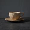 Retro Ceramic Cup Mug Style Simple Afternoon Tea Cup Creative Coarse Pottery Coffee Cup Saucer Set