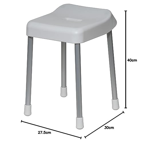 Pearl Metal Style Pure Bath Stool, 40cm, White, H-4338
