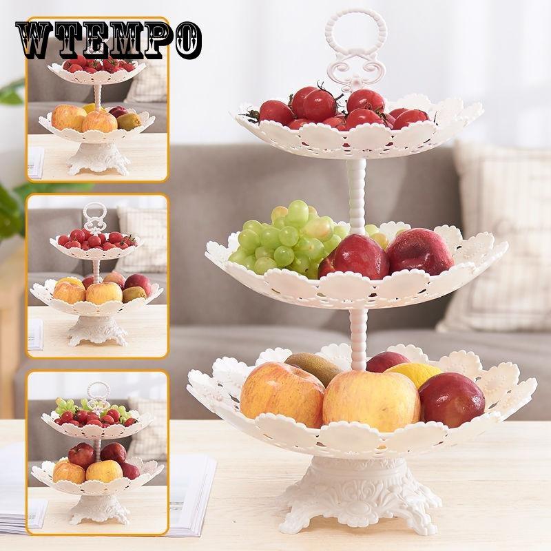 Многослойная тарелка с фруктами в европейском стиле, креативная трехслойная подставка для торта, модная тарелка для закусок с сухофруктами, тарелка для конфет, современная гостиная, дом