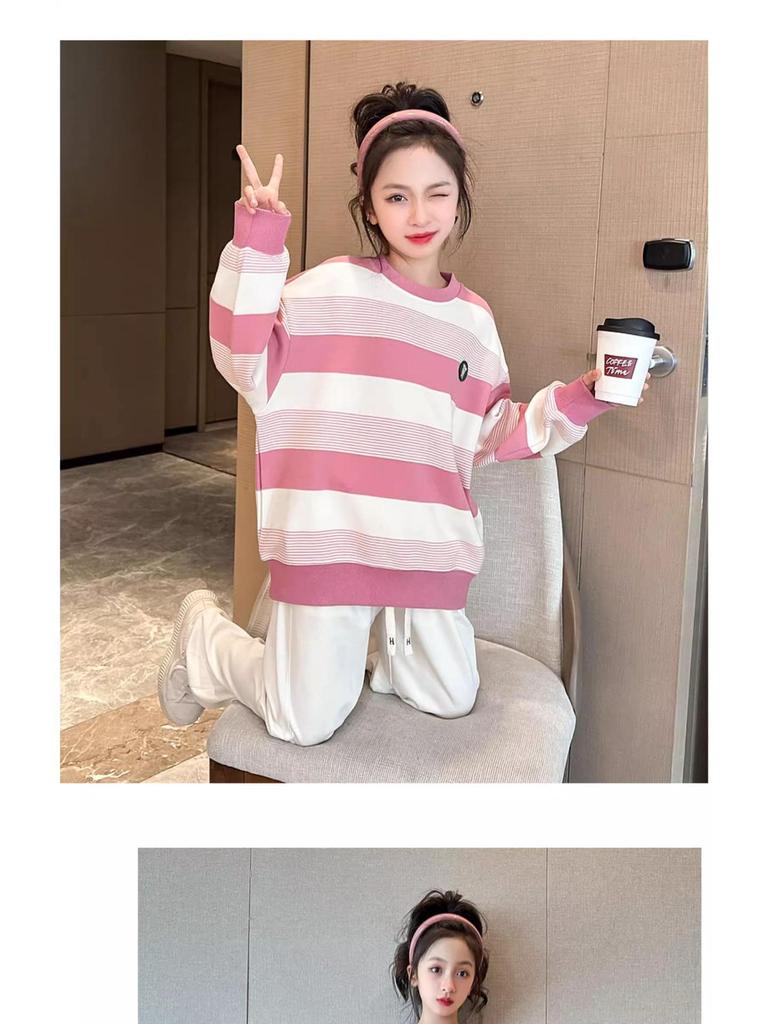 Весна и осень 2023 года, модный свободный свитер и топ для детей