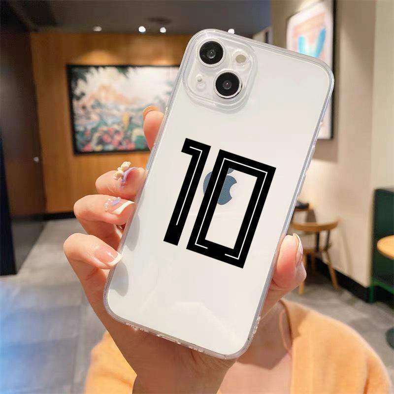 Argentina Soccer 10 Clothing Transparent Phone Case For iPhone 18 14 13 12 mini 11 Pro Max XS X XR SE 7 8 Plus Straight Edge Cover