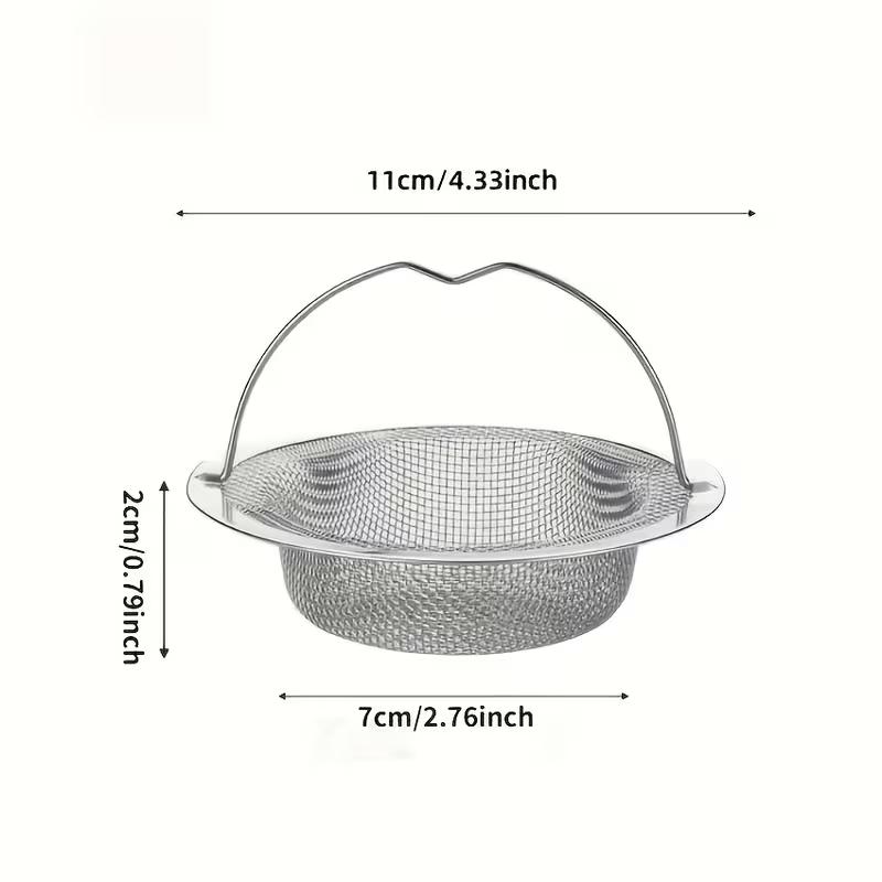 1-6pcs Stainless Steel Sink Strainer with Handle - Rust-Resistant Mesh Design, Suitable for Kitchen and Bathroom Sinks,