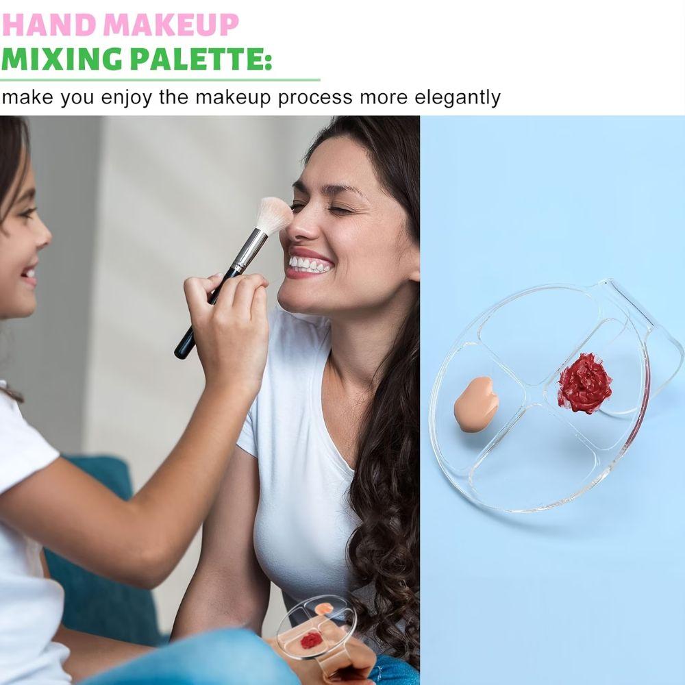 Acrylic Makeup Tray Handheld Type Color Mixer Mixing Tray Foundation Dish Face Makeup