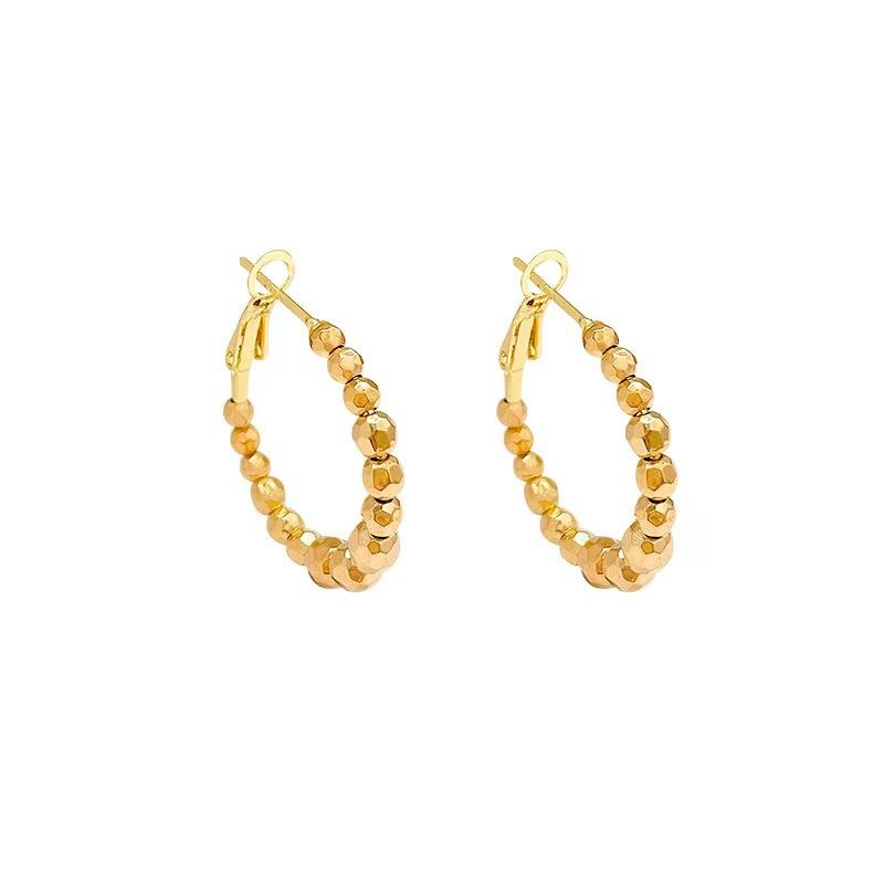 Time Comes And Goes, Bead Earrings, Premium Ear Buckles, Light Luxury Niche Earrings, 925 Silver Needle Earrings, Fashionable And Versatile Earrings.