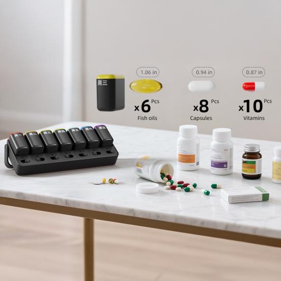 Divided Medicine Box Pill Weekly Organizer Dustproof Moisture-Proof Large Capacity Travel Pill Tablet Storage Case