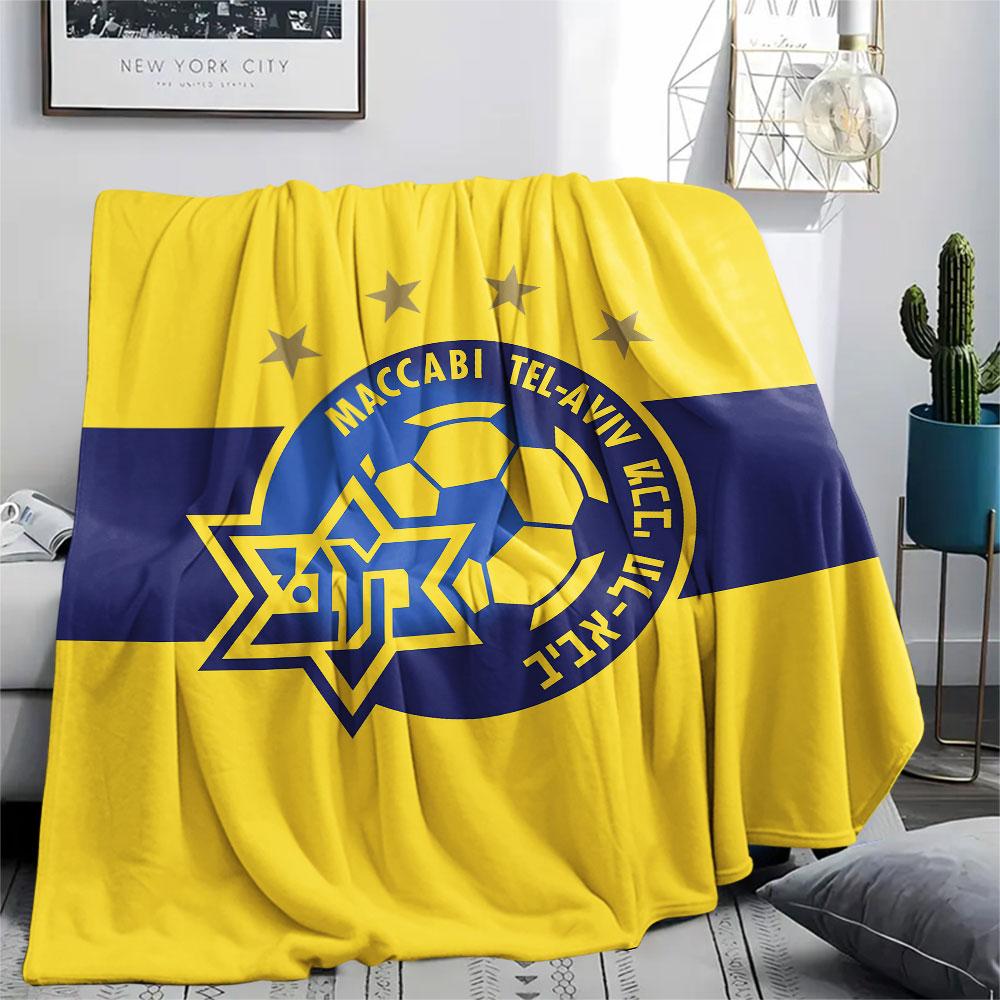 1PC Maccabi Tel Aviv F.C Patterned Flannel Blanket Suitable For All Seasons for Home Decor Warmth and Comfort Gifts Holiday Present