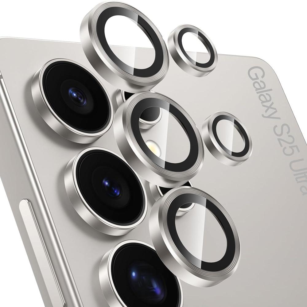 Для Samsung Galaxy S25 Ultra Защитная пленка для объектива камеры 9H Закаленное стекло Крышка для камеры Защитная пленка для экрана Металлическое кольцо SamsungS25 Plus