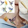 15 Sheets Watercolor Hummingbird Temporary Tattoos For Women Girl Small Flash Fake Flower Face Tatoos Kids Tiny Hands Waterproof