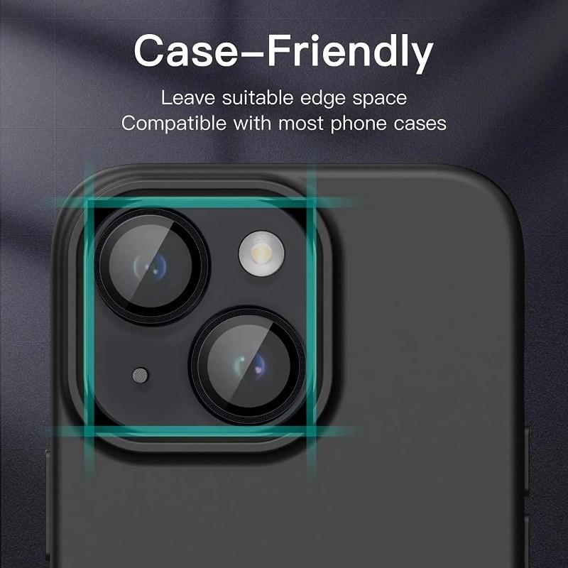 Metal Ring Lens Protector Tempered Glass Camera Cover For iPhone 16 15 14 13 12 11 Pro Max 16 Plus 13 Mini