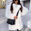 Women's Autumn And Winter Imitate Fur Jacket Thickened Suit Collar Coat Solid Color Long-sleeved Coat