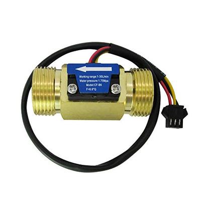 SENSTREE G3/4" Латунный Датчик Потока Воды, Расходомер Жидкости на Эффекте Холла Счетчик Потока 1-30 л/мин