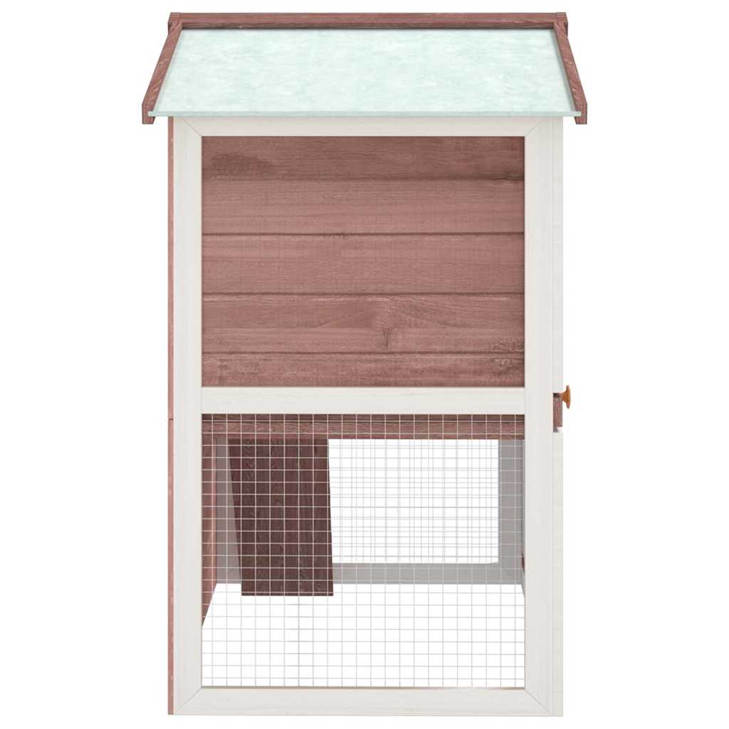 Rabbit Hutch with 3 Doors Brown Wood