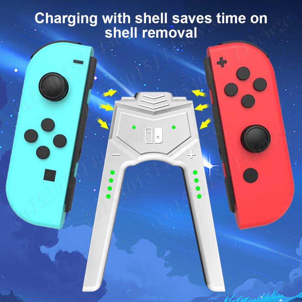 Для Switch OLED Joy-Con Зарядная рукоятка Тип C V-образный контроллер Играйте во время зарядки Зарядная док-станция для Nintendo Switch OLED