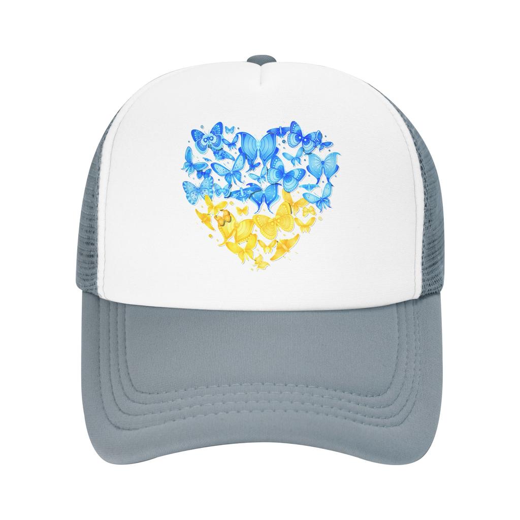 Heart Ukraine Butterfly Sunflower Ukrainian Mesh Baseball Cap Unisex Women Casual Sun Caps Hats Adjustable Summer Trucker Caps