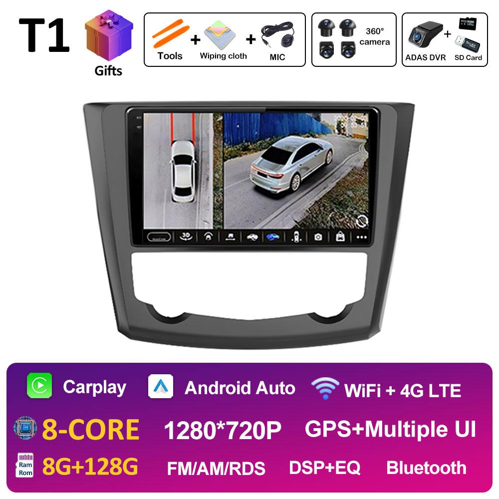 GPS-навигация Android14 для Renault Kadjar 2015 2016 2017 2018 2019 Беспроводная Carplay Автомагнитола QLED IPS Экран WIFI Аксессуары