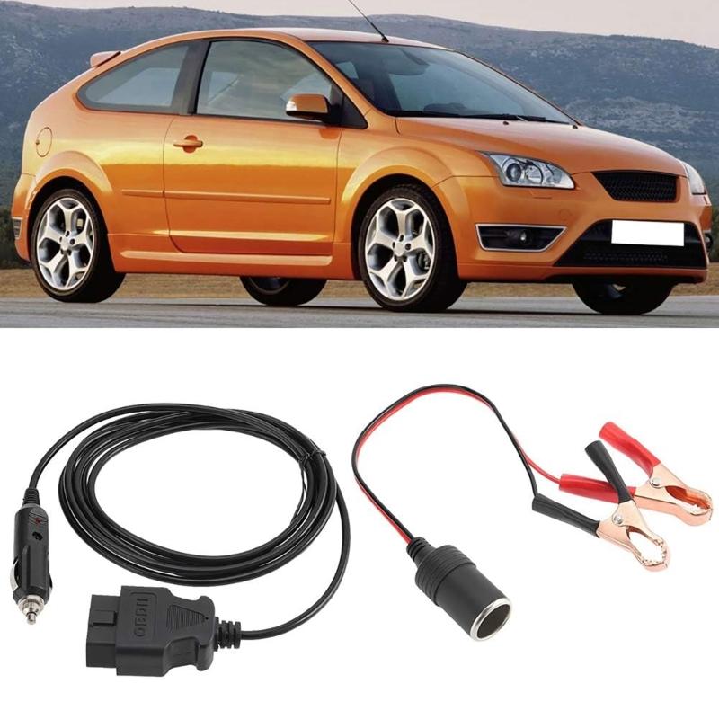OBD2 Коннектор для сохранения памяти Автомобильный аварийный источник питания 12В Диагностический кабель Удлинитель с двумя зажимами типа "крокодил"