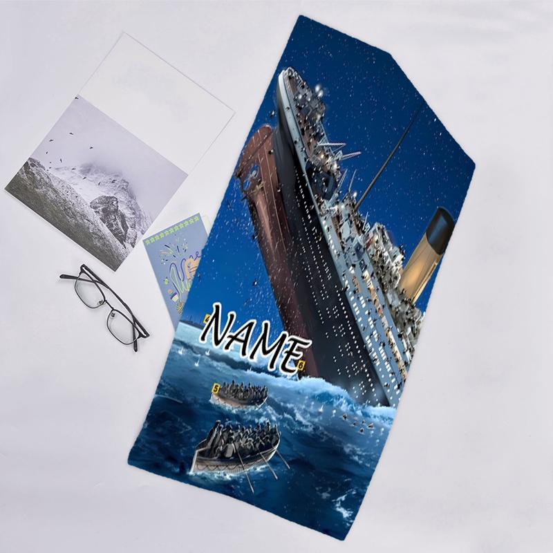 1pc Titanic Beach Towel with Custom Name, Beach/Swimming/Bath/Picnic/Camping Towel, Suitable for Seaside Beaches