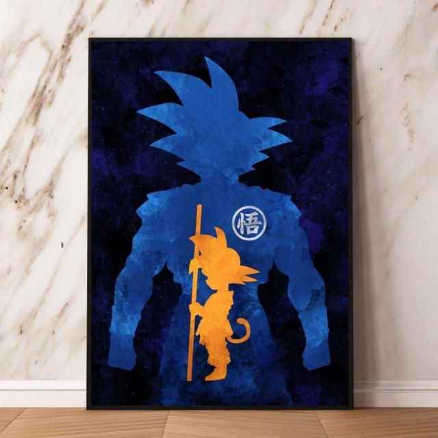 Холст Плакат Dragon Ball Wukong Krilin Декоративный принт Комната Семейная картина Настенное украшение Классика