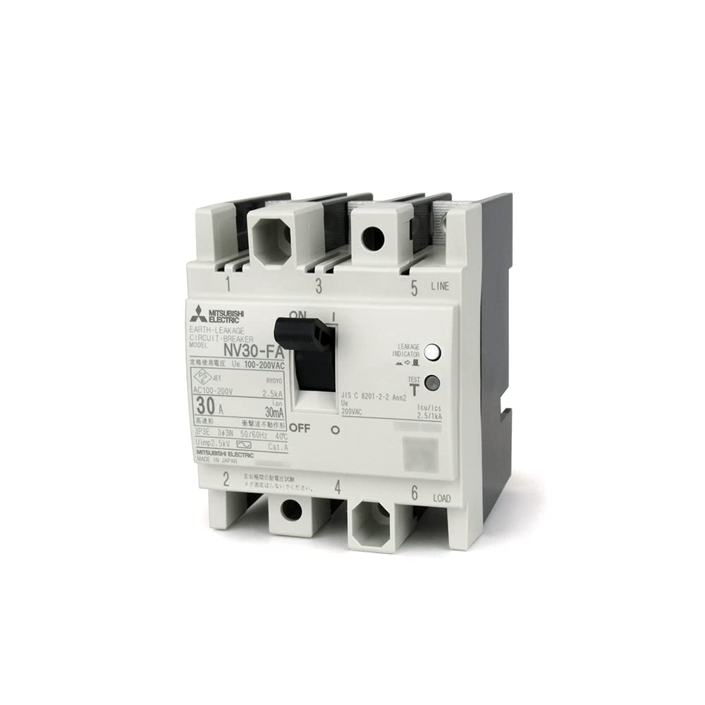 Автоматический выключатель утечки тока Mitsubishi Electric 3P 30A 30MA для управления NN NV30-FA (Панель Земли) (3 полюса) (переменный ток)
