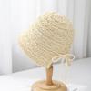 Milk Silk Bucket Hat Female Bow Summer Split Fork Hollow Breathable Fisherman Sun Hat
