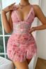 Pink Deep V-Neck Nightgown Elegant and Sexy Women’s Lingerie Set