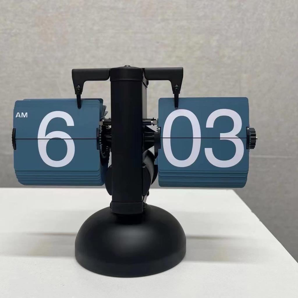 Creative Retro Flip Clock - Modern Simple Design, Ingenious Single-Leg Balance for Living Room Decor