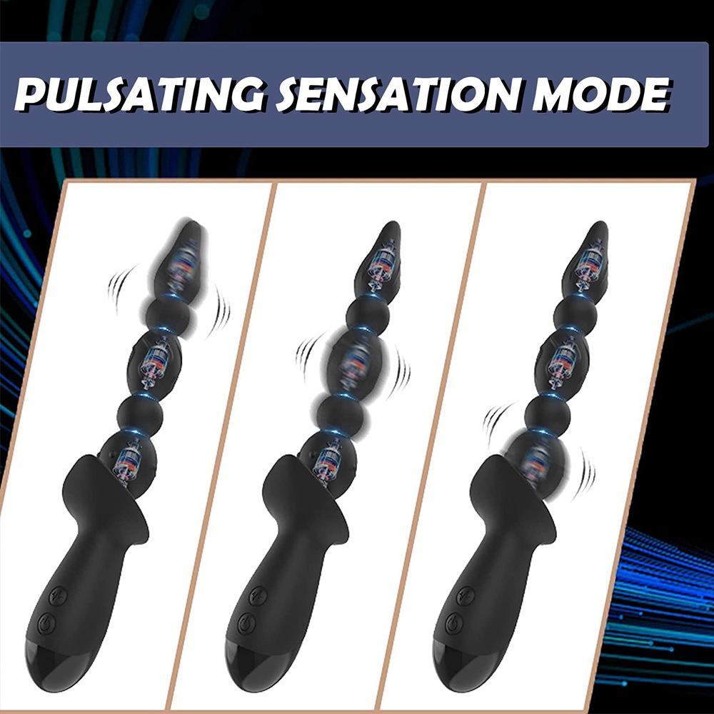Rechargeable Vibrating Anal Beads - 10 Speeds Silicone Butt Plug for Men Women, BDSM Adult Sex Toy