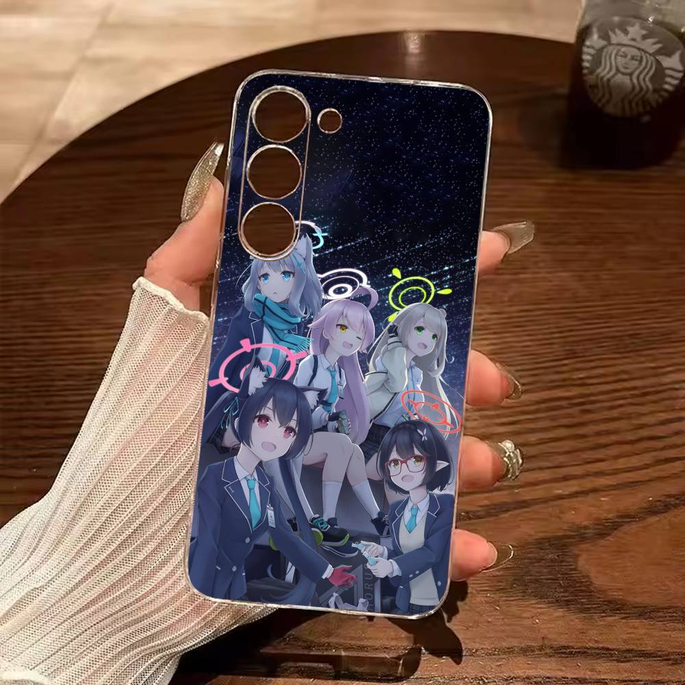 B-Blue Archive Anime The Animation Transparent Shockproof Phone Case For Samsung GalaxyA13,21s,22,31,32,52,53,71,72,73