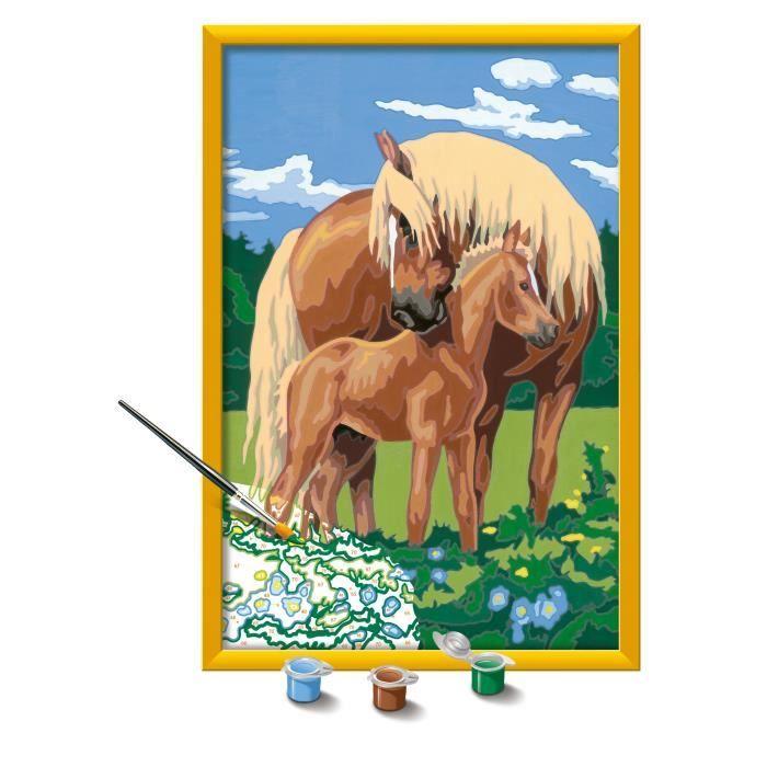 CreArt Kids 31x21cm Fiers chevaux, Kit de peinture par numéros Numéro d'Art, Dès 7 ans, 25850, Ravensburger