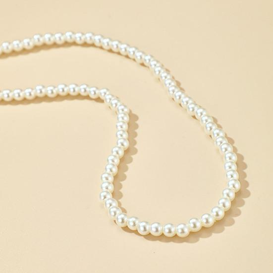 Женское круглое короткое колье из искусственного жемчуга из белого сплава для вечеринки