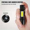 Mini LED Flashlight COB+XPE Portable Torch USB Charging Camping Lantern Zoomable Focus Light Tactical Flashlight with Pen Clip