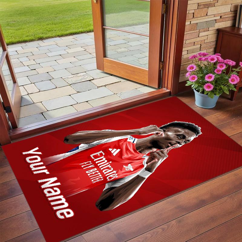 Crystal Velvet Rug Custom Name Text, Soft Non Slip Floor Mat Home DecorBukayo Saka