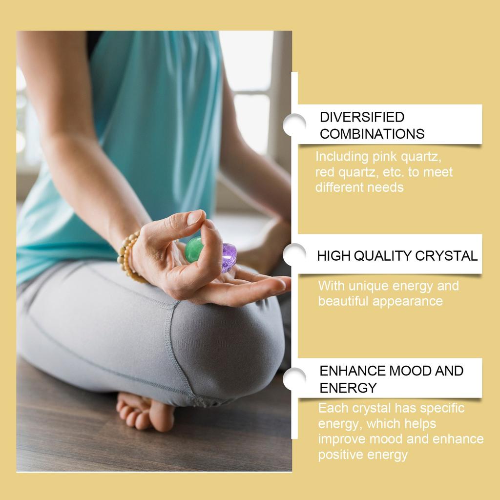 Набор кристаллов, гексагональный медитационный драгоценный камень чакра камень тигровый глаз кварцевый кристалл драгоценный камень набор кристаллов