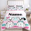 Custom Dalmatian Pile Bedding 3 Piece Set HD Print Duvet Cover Pillowcases for Teens Adult Bedroom Decoration