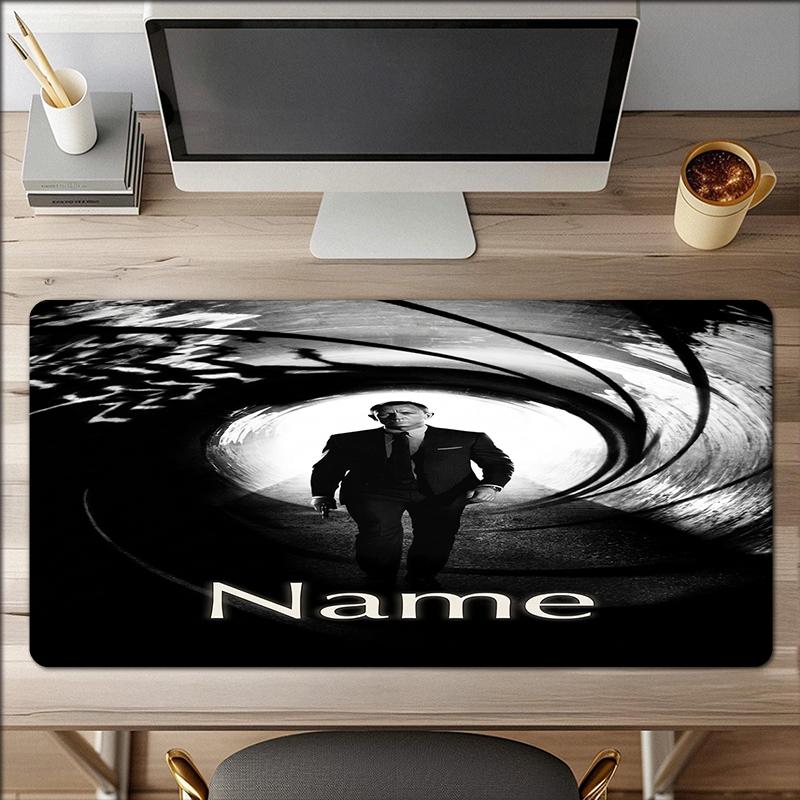 Custom Name James Bond Theme Mouse Pad Non Slip Rubber Base Multifunctional Office Home Decor Perfect For Workspace Personalization