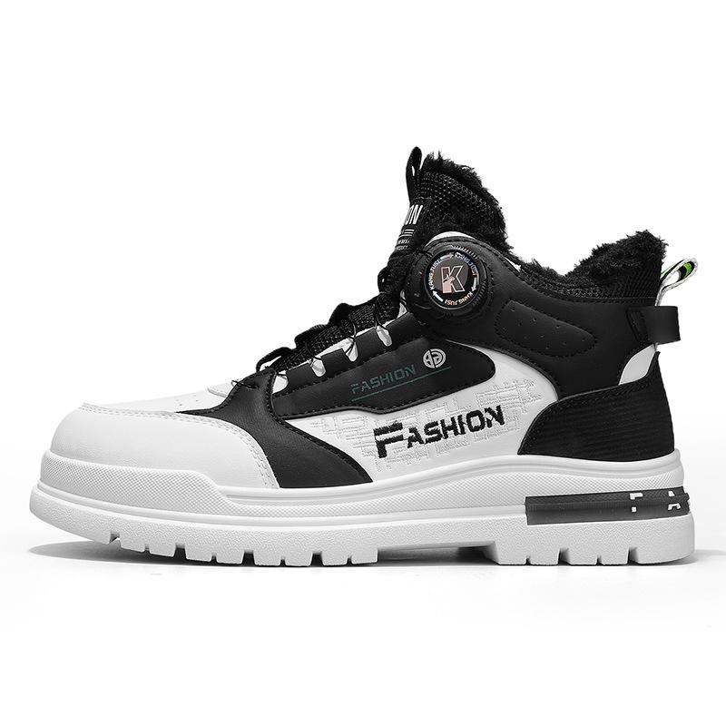 Warm Motorcycle Shoes Rotating Buttons Tooling Shoes Winter Shoes Sports and Leisure Shoes