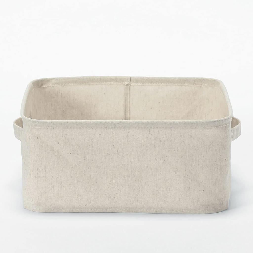 MUJI Polyester Linen Softbox, Small, Square, 35cm W x 35cm D x 32cm H