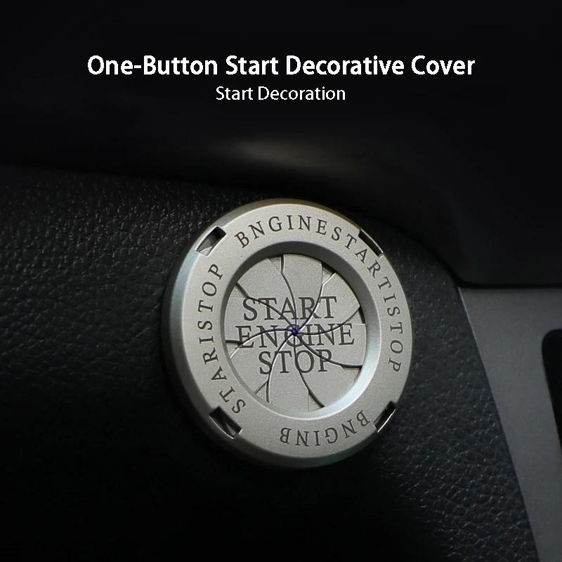 1Pcs Universal Car Start Stop Engine Push Button Cover Ring One-click Start Decor Stickers Alloy Trim Car Styling Accessories