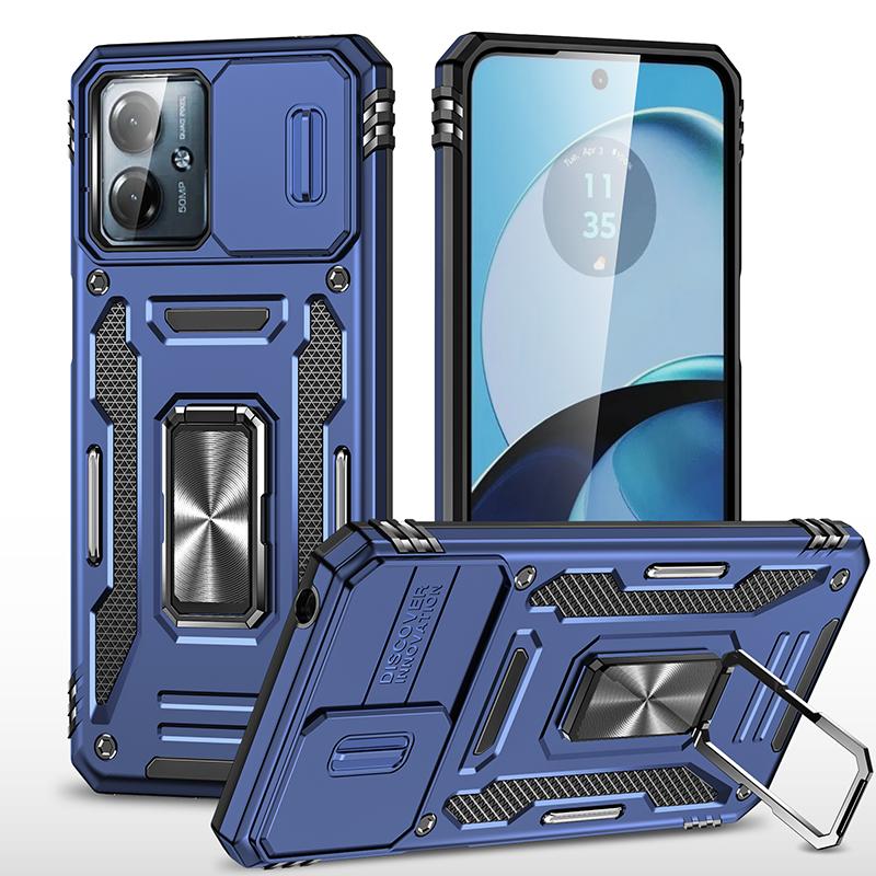 Серия Armor Чехол для Motorola Moto G54 5G PC+TPU Подставка Чехол для телефона со сдвижной защитой объектива