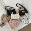 A Stylish And Versatile PU Leather Shoulder Bag for Women Cute Bow Decor Solid Color Underarm Bag Perfect for Both Casual And Chic Looks.