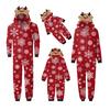 Christmas Family Matching Pajamas Set Elk Snowflake Print Long Sleeve Loungewear Full-Body Jumpsuit for Christmas Holidays And Family Gatherings