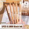 5PCS/Set Press Type Pocket Pen Soft Grip Ballpoint Pen High Quality Office Signature Pen  Students